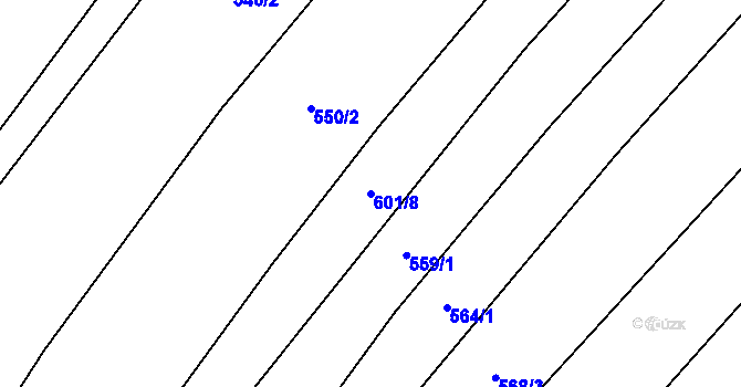 Parcela st. 601/8 v KÚ Podivice na Moravě, Katastrální mapa