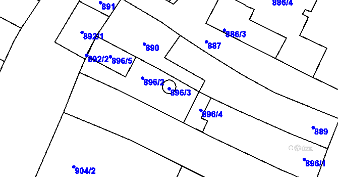 Parcela st. 896/3 v KÚ Podivín, Katastrální mapa