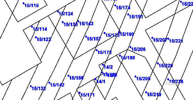 Parcela st. 15/172 v KÚ Podivín, Katastrální mapa
