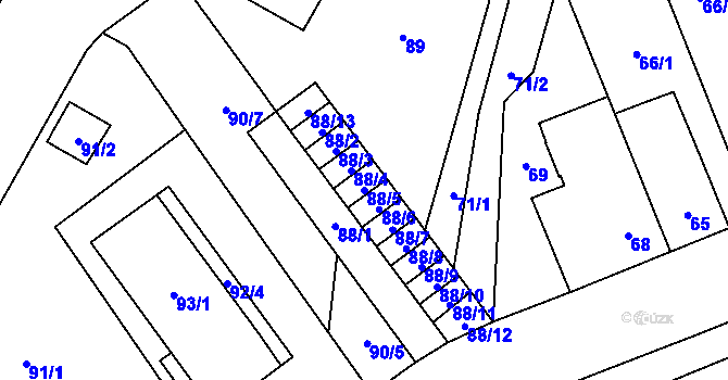 Parcela st. 88/5 v KÚ Podivín, Katastrální mapa