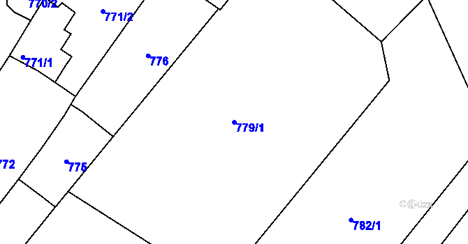 Parcela st. 779/1 v KÚ Podivín, Katastrální mapa