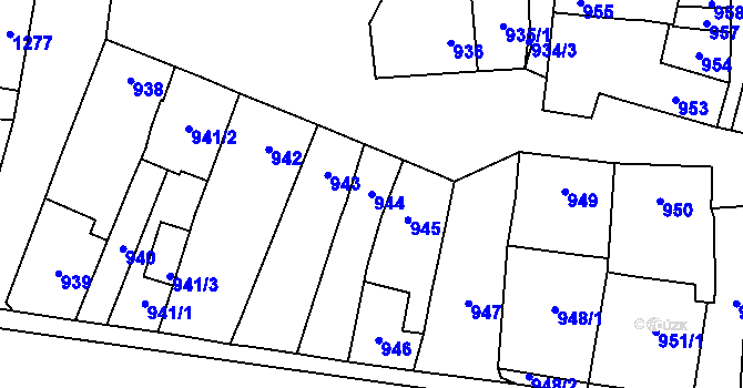 Parcela st. 944 v KÚ Podivín, Katastrální mapa