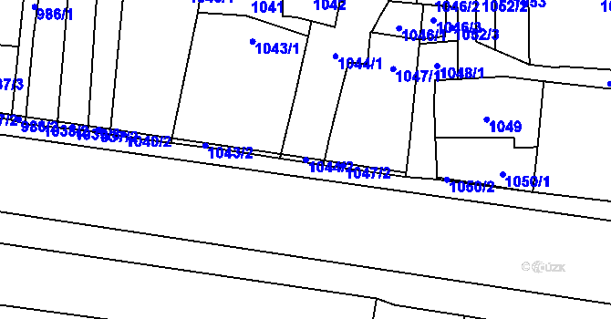 Parcela st. 1044/2 v KÚ Podivín, Katastrální mapa