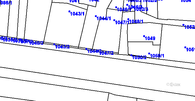 Parcela st. 1047/2 v KÚ Podivín, Katastrální mapa