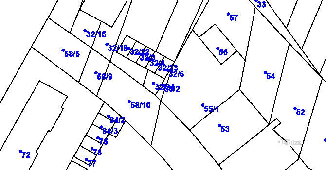 Parcela st. 55/2 v KÚ Podivín, Katastrální mapa