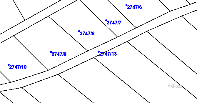 Parcela st. 2747/13 v KÚ Podivín, Katastrální mapa