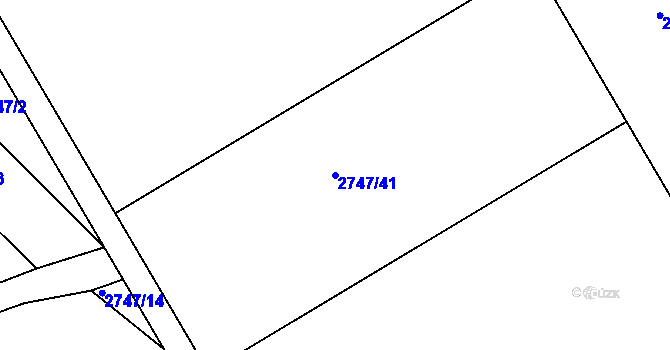 Parcela st. 2747/41 v KÚ Podivín, Katastrální mapa