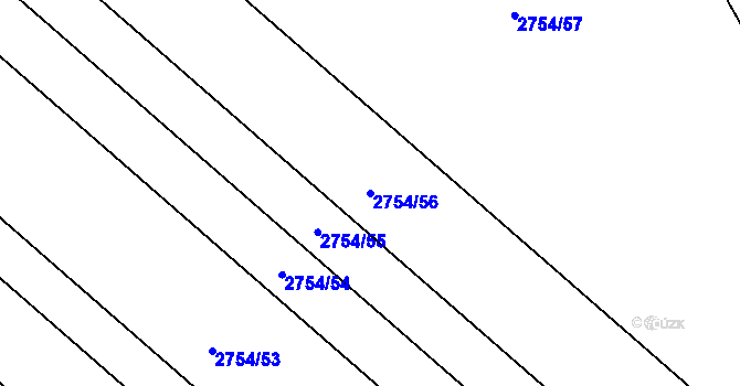 Parcela st. 2754/56 v KÚ Podivín, Katastrální mapa