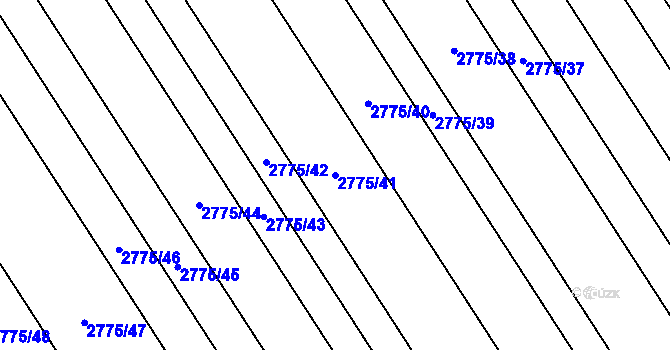 Parcela st. 2775/41 v KÚ Podivín, Katastrální mapa