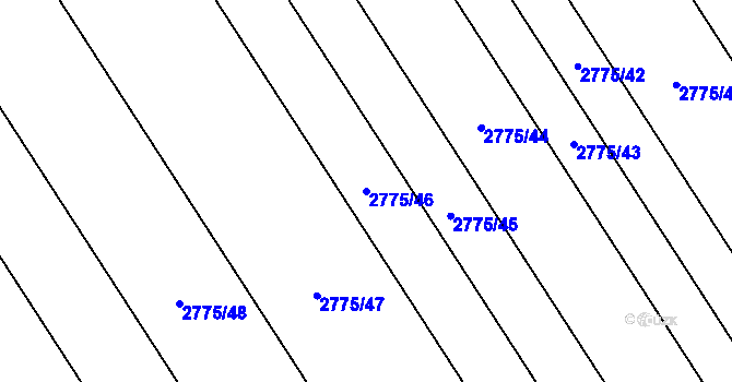 Parcela st. 2775/46 v KÚ Podivín, Katastrální mapa