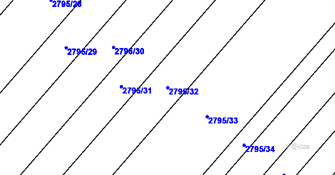Parcela st. 2795/32 v KÚ Podivín, Katastrální mapa