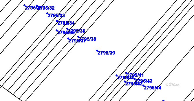 Parcela st. 2795/39 v KÚ Podivín, Katastrální mapa
