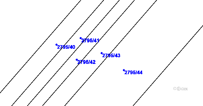 Parcela st. 2795/43 v KÚ Podivín, Katastrální mapa