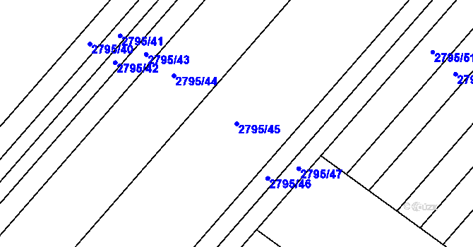 Parcela st. 2795/45 v KÚ Podivín, Katastrální mapa
