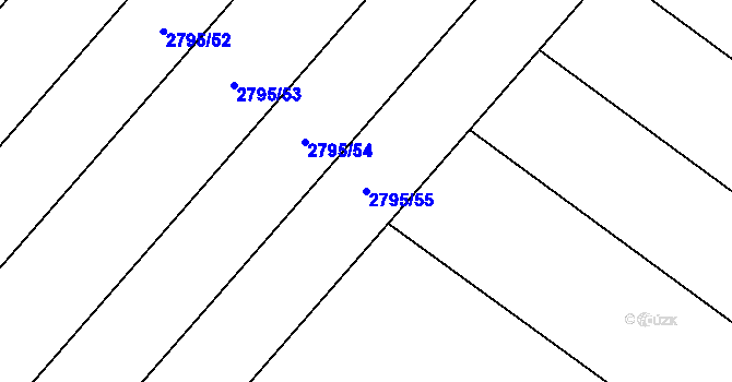 Parcela st. 2795/55 v KÚ Podivín, Katastrální mapa