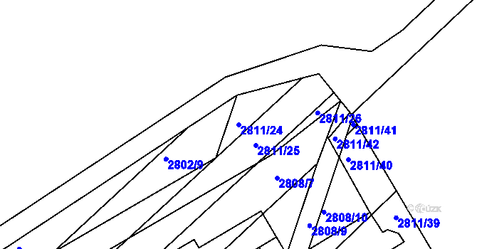 Parcela st. 2811/24 v KÚ Podivín, Katastrální mapa