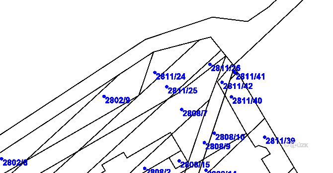 Parcela st. 2811/25 v KÚ Podivín, Katastrální mapa
