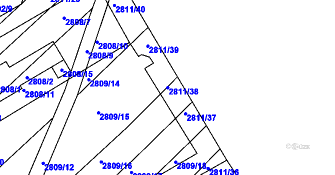 Parcela st. 2811/38 v KÚ Podivín, Katastrální mapa