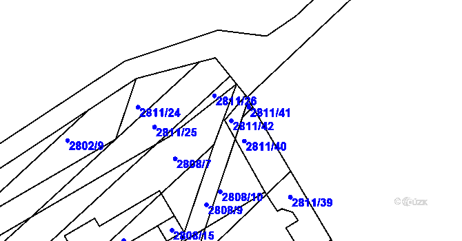 Parcela st. 2811/42 v KÚ Podivín, Katastrální mapa