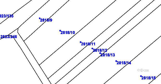 Parcela st. 2818/11 v KÚ Podivín, Katastrální mapa