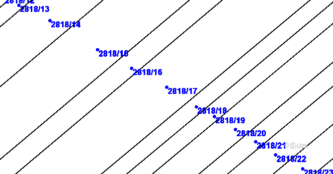 Parcela st. 2818/17 v KÚ Podivín, Katastrální mapa