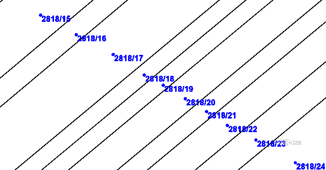 Parcela st. 2818/19 v KÚ Podivín, Katastrální mapa