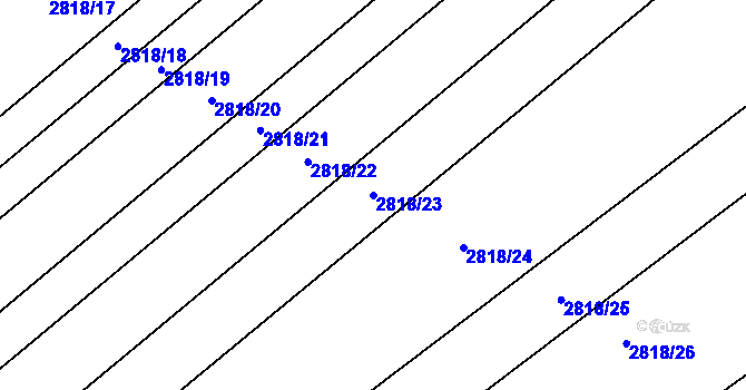 Parcela st. 2818/23 v KÚ Podivín, Katastrální mapa