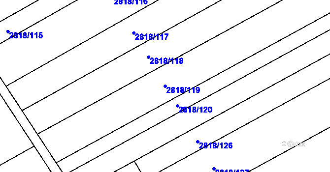 Parcela st. 2818/119 v KÚ Podivín, Katastrální mapa