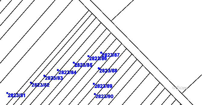 Parcela st. 2823/87 v KÚ Podivín, Katastrální mapa