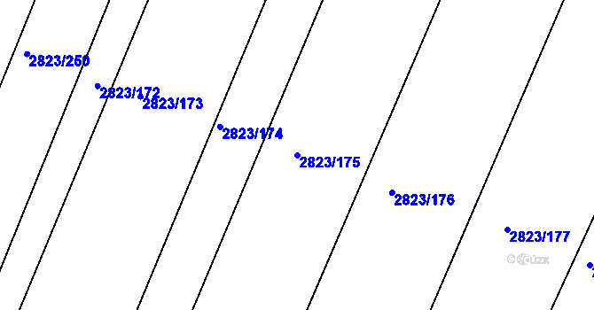 Parcela st. 2823/175 v KÚ Podivín, Katastrální mapa