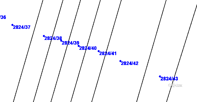 Parcela st. 2824/41 v KÚ Podivín, Katastrální mapa
