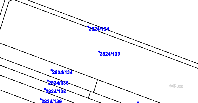 Parcela st. 2824/133 v KÚ Podivín, Katastrální mapa