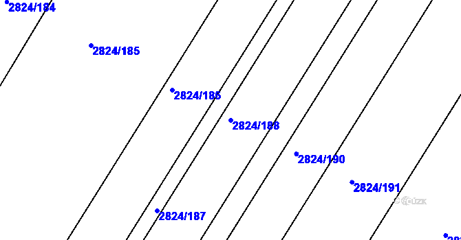 Parcela st. 2824/188 v KÚ Podivín, Katastrální mapa