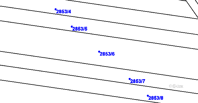 Parcela st. 2853/6 v KÚ Podivín, Katastrální mapa