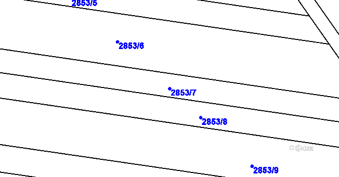 Parcela st. 2853/7 v KÚ Podivín, Katastrální mapa