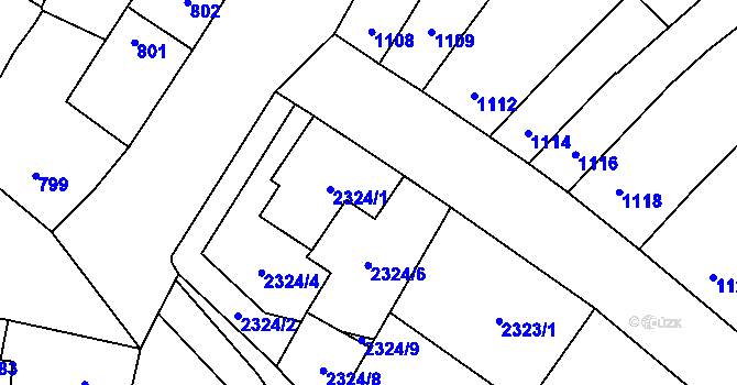 Parcela st. 2324/3 v KÚ Podivín, Katastrální mapa