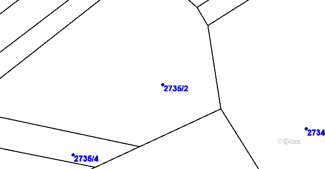 Parcela st. 2735/2 v KÚ Podivín, Katastrální mapa