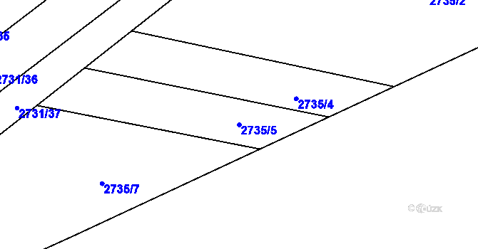 Parcela st. 2735/5 v KÚ Podivín, Katastrální mapa
