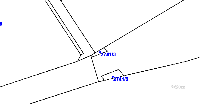 Parcela st. 2741/3 v KÚ Podivín, Katastrální mapa
