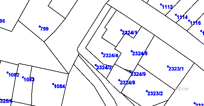 Parcela st. 2324/4 v KÚ Podivín, Katastrální mapa
