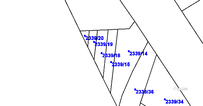 Parcela st. 2339/18 v KÚ Podivín, Katastrální mapa