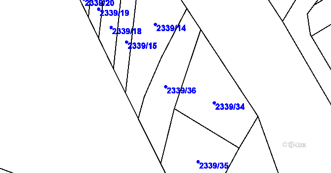 Parcela st. 2339/36 v KÚ Podivín, Katastrální mapa