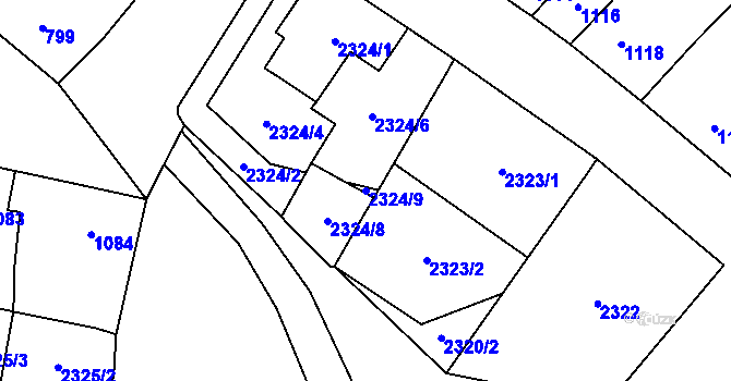 Parcela st. 2324/9 v KÚ Podivín, Katastrální mapa