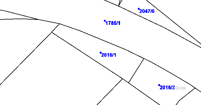 Parcela st. 2016/1 v KÚ Podivín, Katastrální mapa