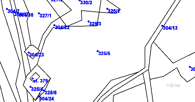 Parcela st. 325/5 v KÚ Podkopná Lhota, Katastrální mapa