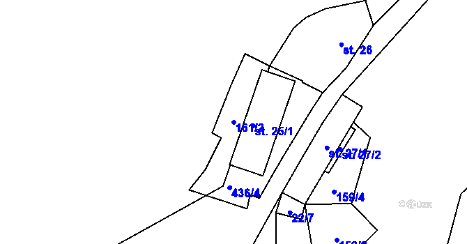 Parcela st. 161/2 v KÚ Podkost, Katastrální mapa