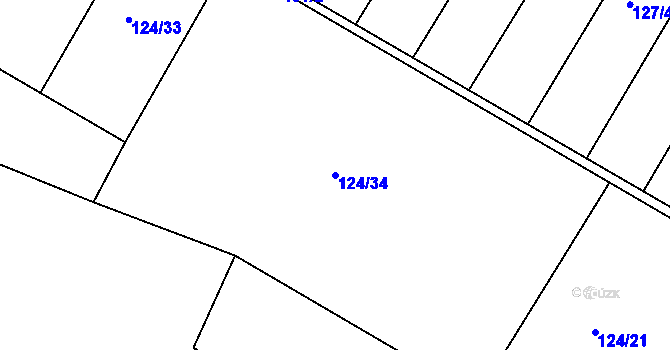 Parcela st. 124/34 v KÚ Podkost, Katastrální mapa