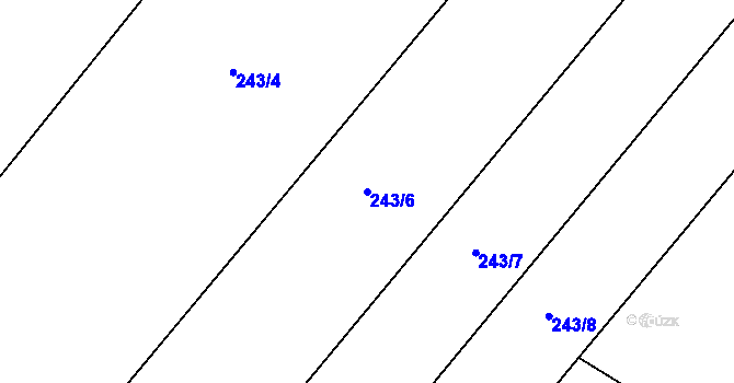 Parcela st. 243/6 v KÚ Podlažice, Katastrální mapa