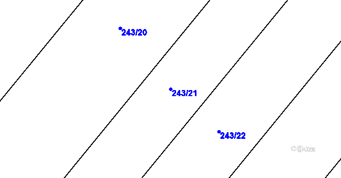 Parcela st. 243/21 v KÚ Podlažice, Katastrální mapa