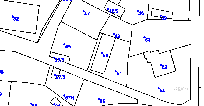 Parcela st. 50 v KÚ Podlesí nad Litavkou, Katastrální mapa